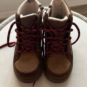 UGG Kids Brown Boots with Red Laces